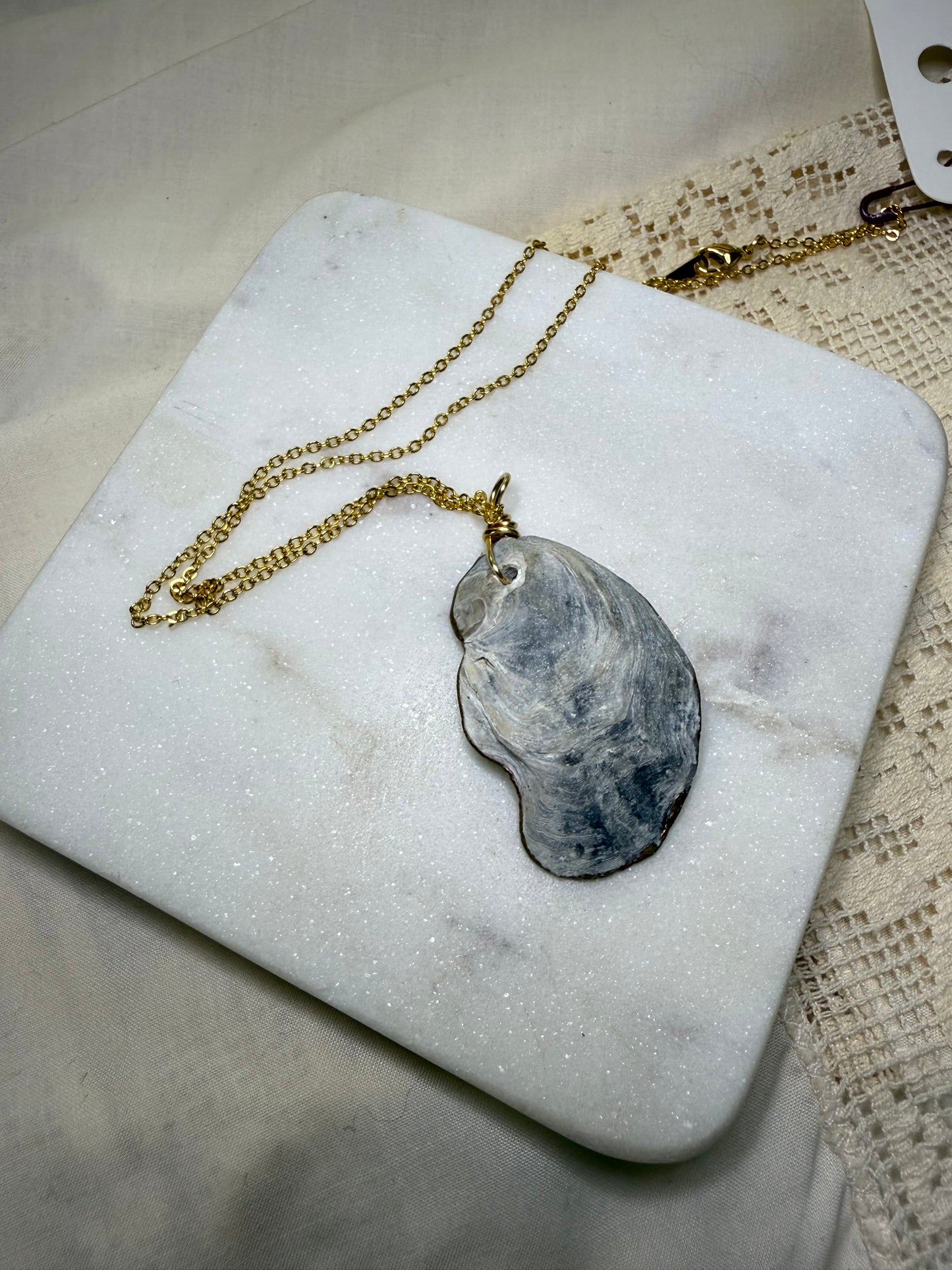 Mermaid Oyster Shell Gold Necklace
