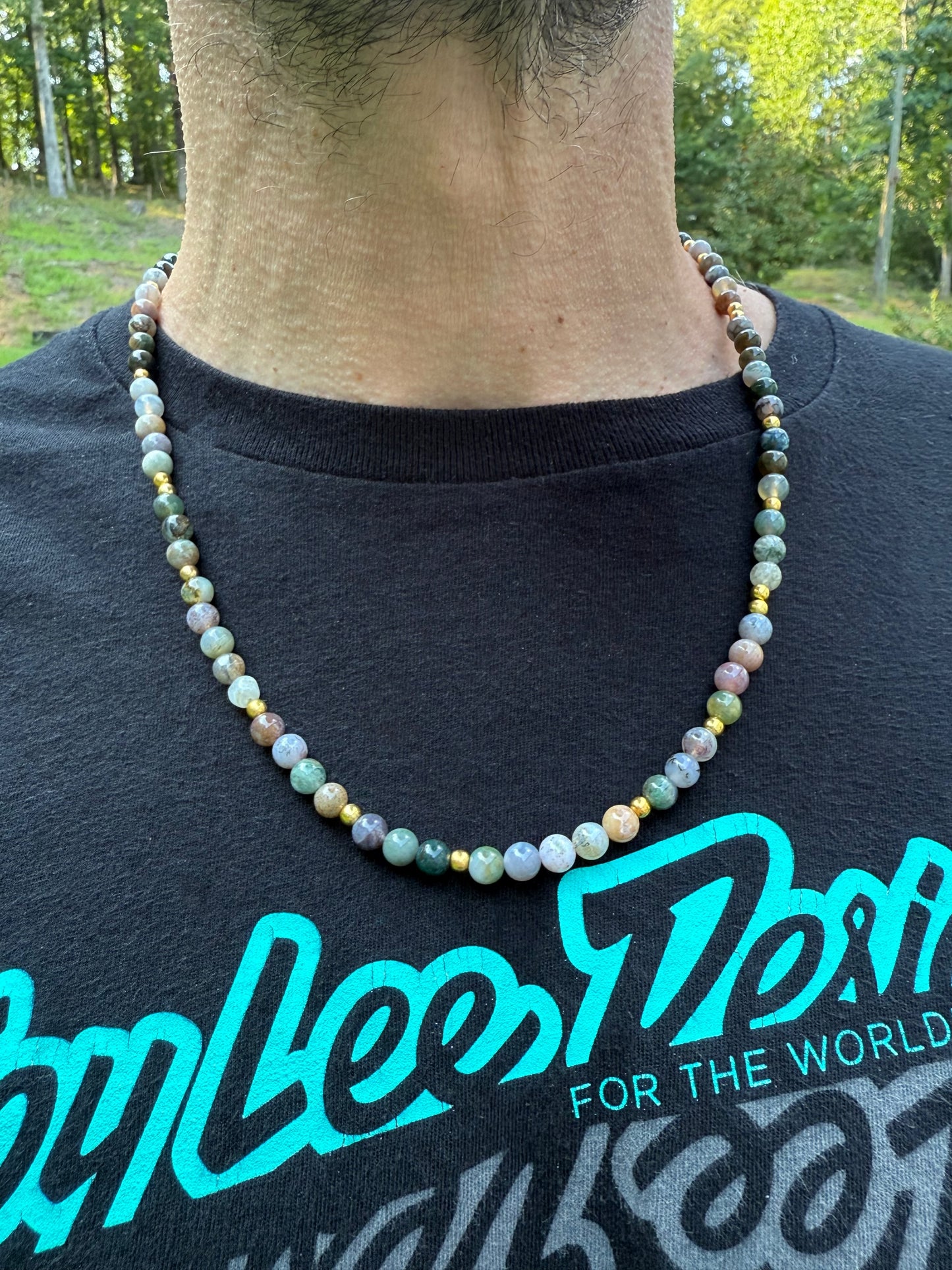 Peach&Vine Green Agate Necklaces
