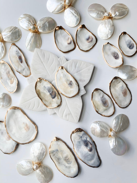 Large oyster shell earrings