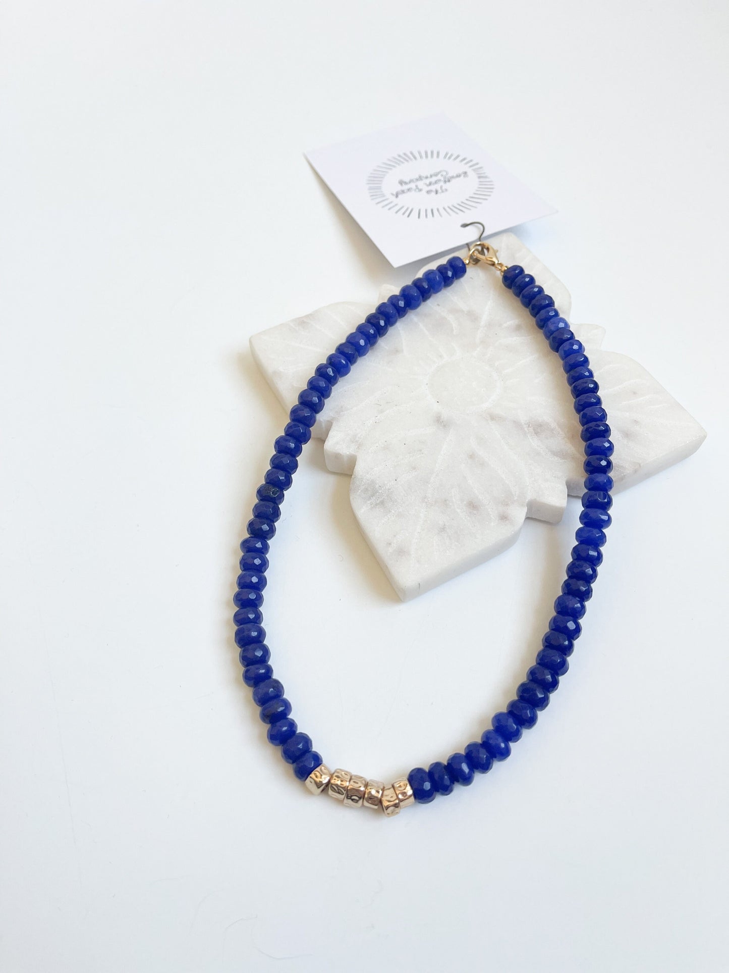 Blue Jade collar necklace