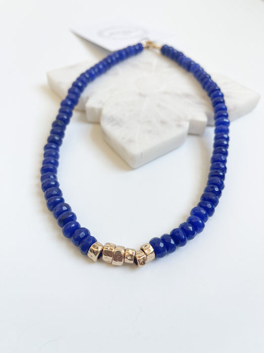 Blue Jade collar necklace